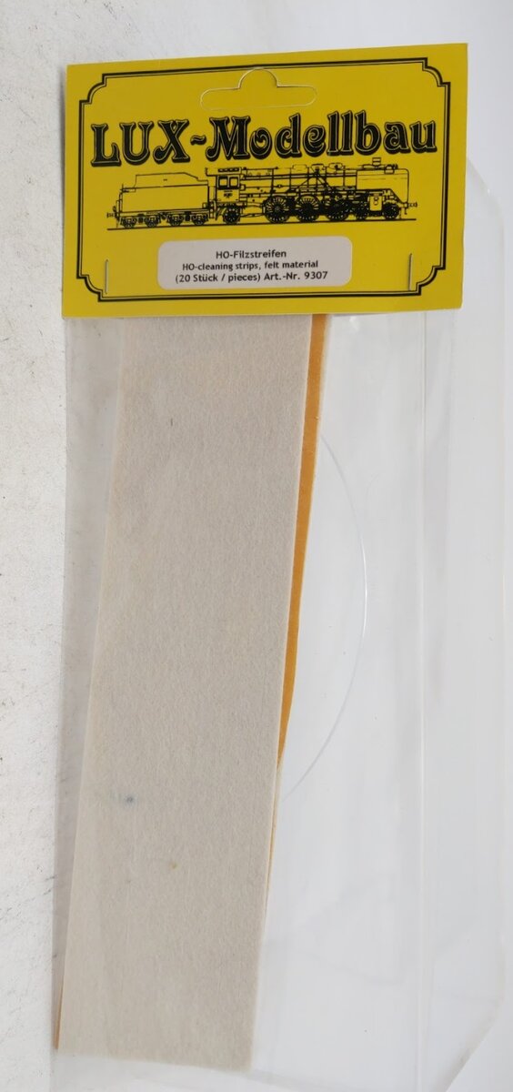LUX Modellbau 9307 HO Felt Cleaning Strips (Pack of 20)