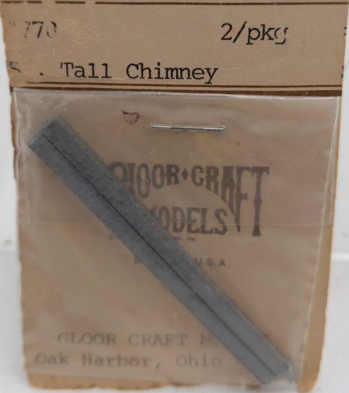 Gloor Craft 778 N Scale Tall Chimney Metal Detail Parts (Pack of 2)