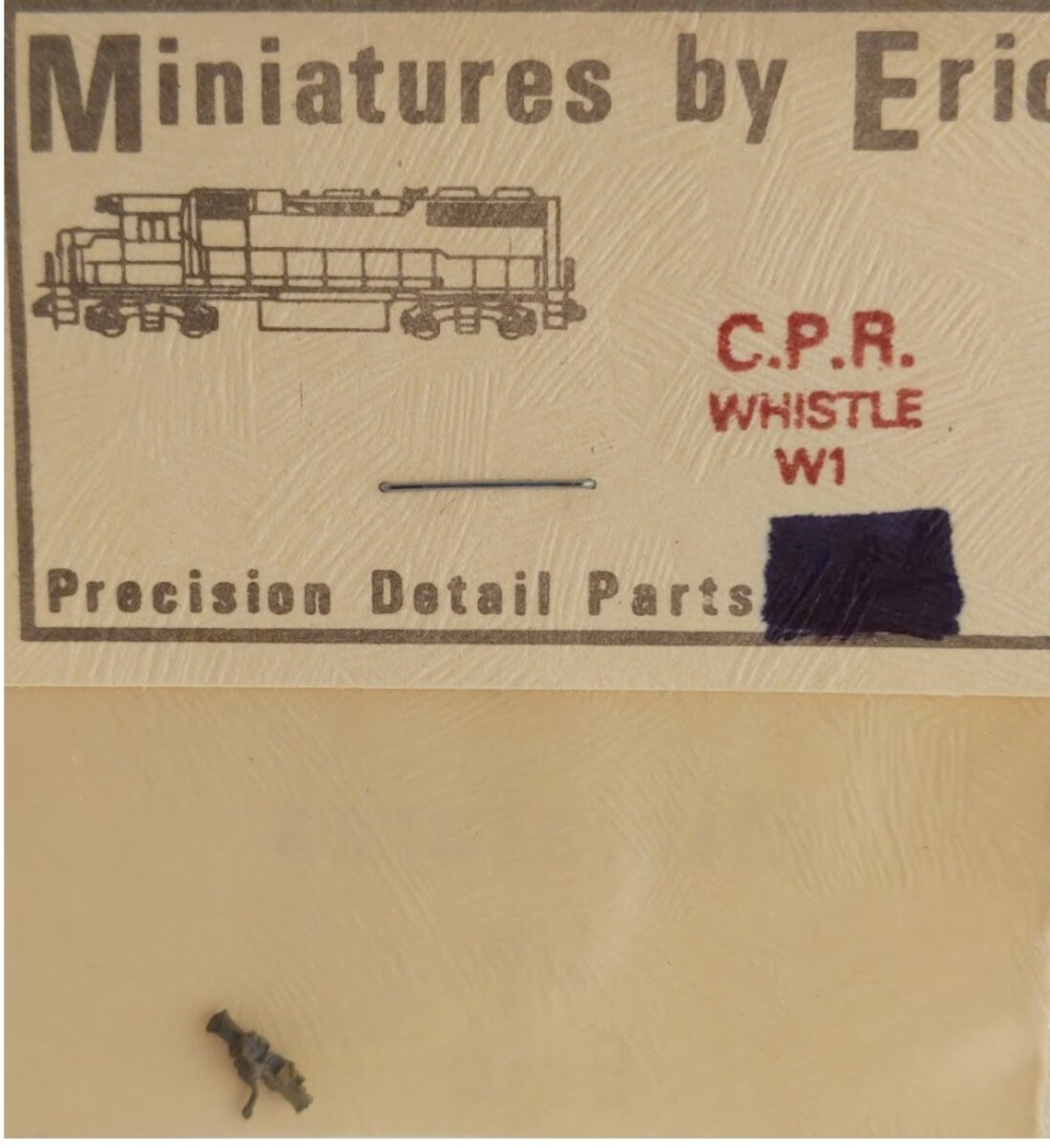 Miniatures By Eric W1 HO Scale CPR Steam Locomotive Whistle Detail Brass Part