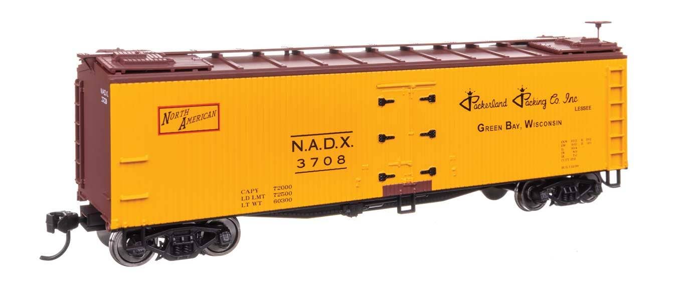 Walthers 910-41238 HO Packerland Packing Co. 40' Early Reefer RTR NADX #3708