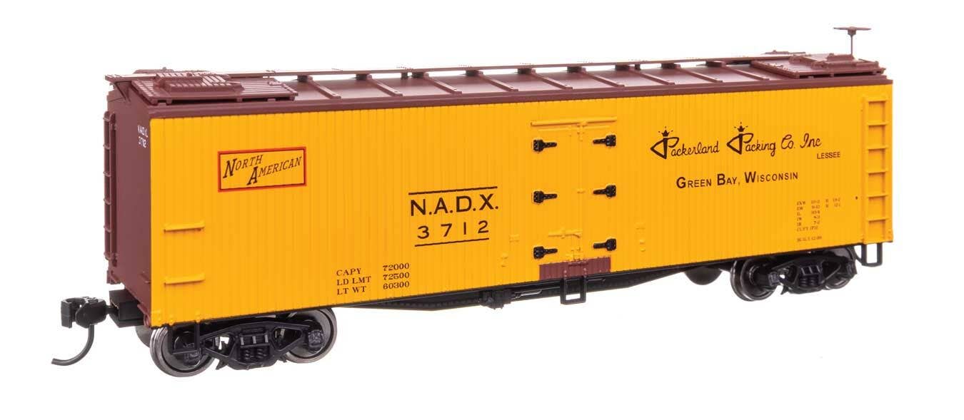 Walthers 910-41239 HO Packerland Packing Co. 40' Early Reefer RTR NADX #3712