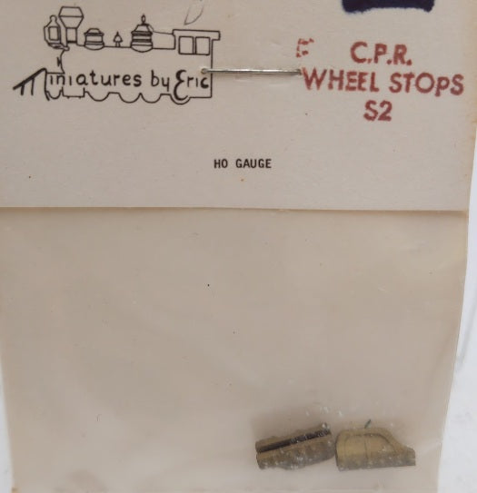 Miniatures By Eric S2 HO Scale C.P.R. Wheel Stop Brass Part (Pack of 2)