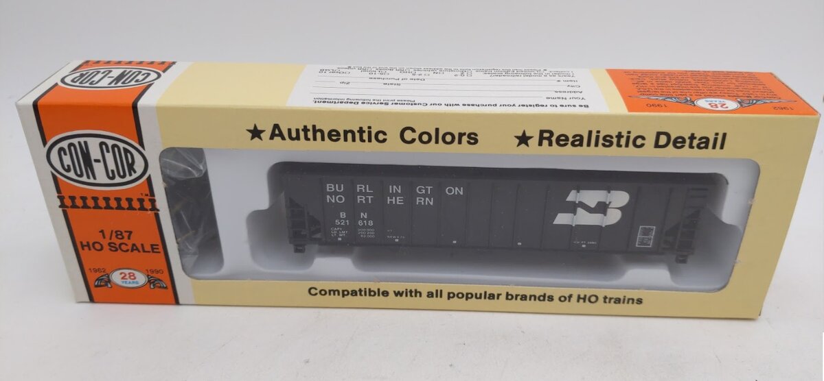 Con-Cor 001-009306 HO Scale Burlington Northern 12 Panel 100 Ton Coal Hopper Ki