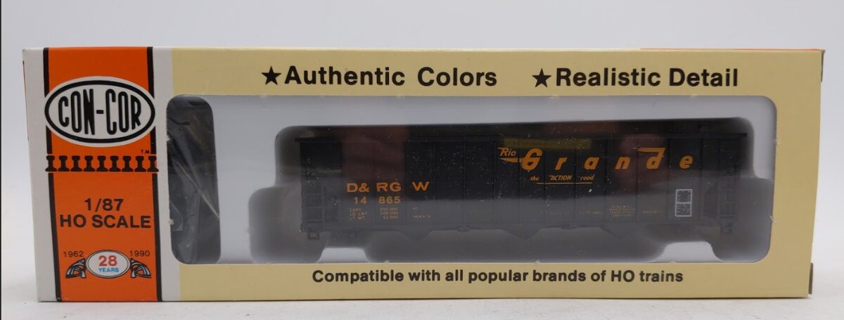 Con-Cor 001-009322 HO Scale Denver & Rio Grande Western 12 Panel 100 Ton Hopper