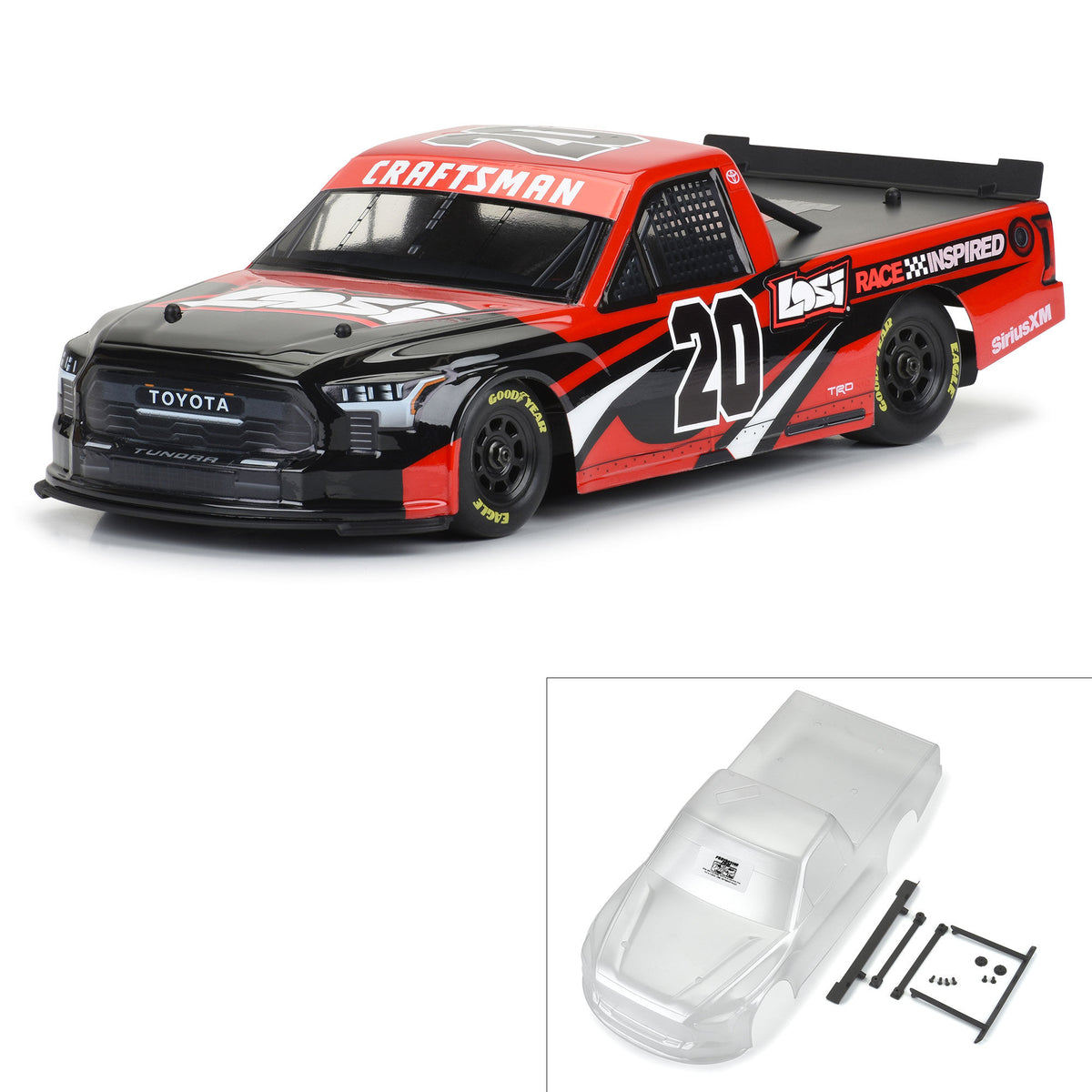 Pro-Line Racing 365500 1:12 Losi Pre-Cut 2024 Toyota Tundra Truck Clear Body