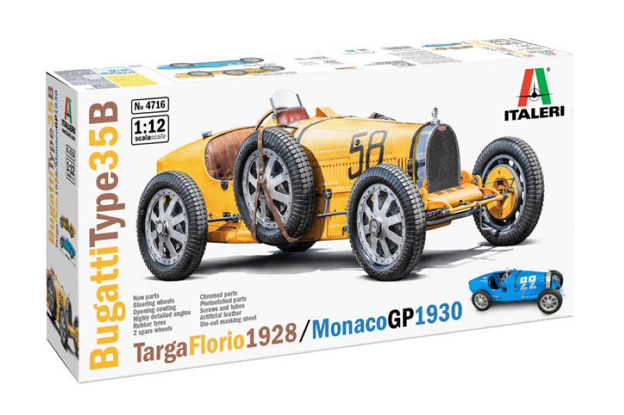 Italeri 4716 1:12 Bugatti Type 35B - Targa Florio '28/Monaco GP '30 Race Car Kit