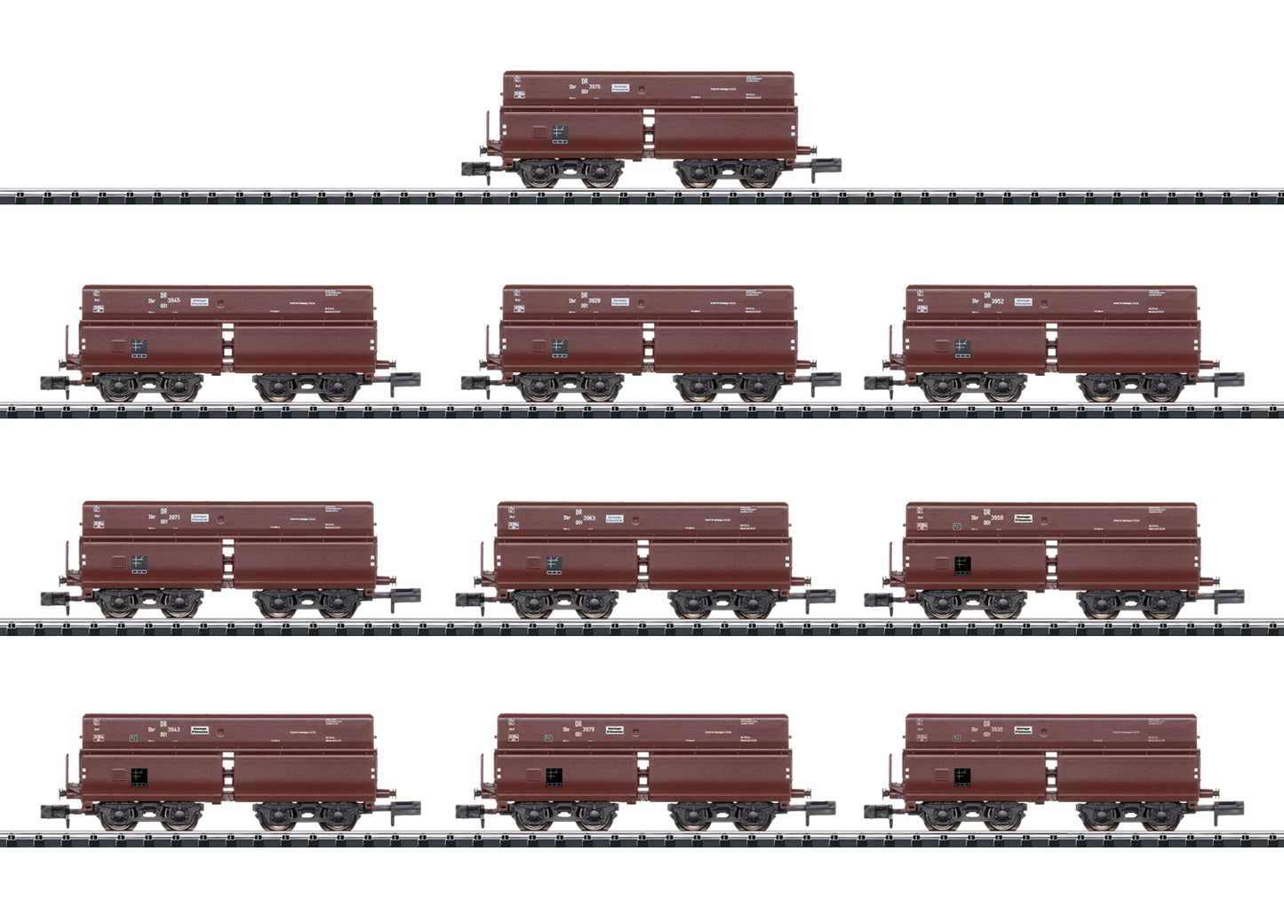 Trix 15013 N German State Railroad DRB Type Erz IId Dump Cars (Set of 10)
