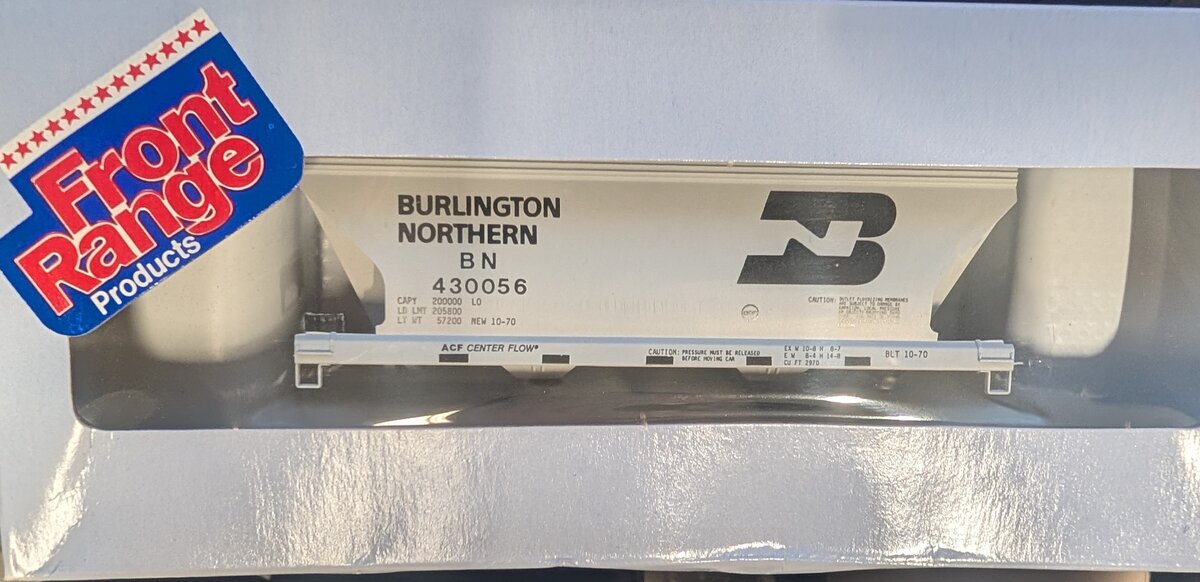 Front Range 6017 HO Scale Burlington Northern 2 Bay Cement Car #430056