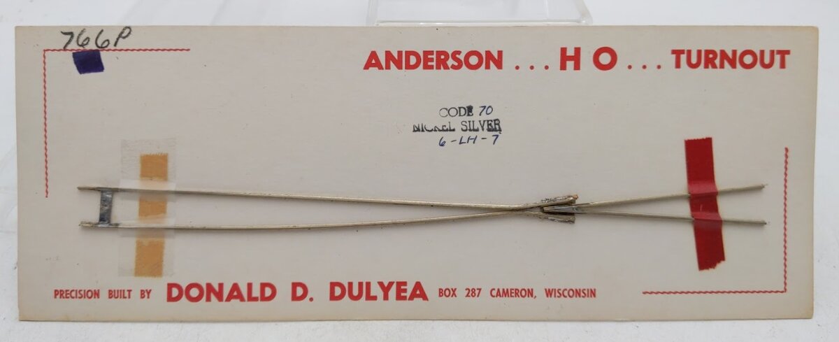 Acme 766P By Anderson HO Scale Turnout Code 70 Nickel Silver 6-LH-7