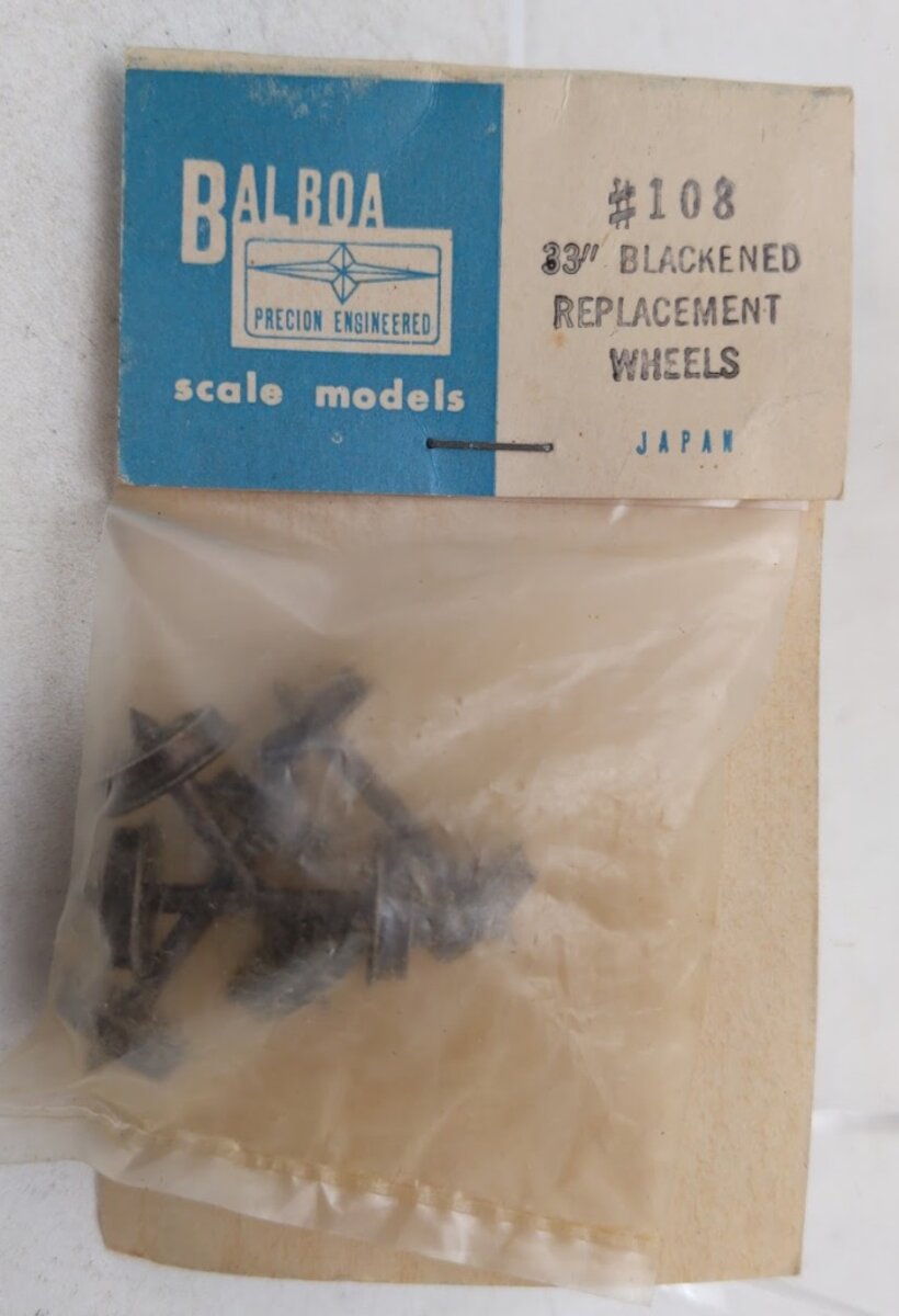 Balboa 108 HO Scale 33" Blackened Replacement Wheels (Pack of 4)