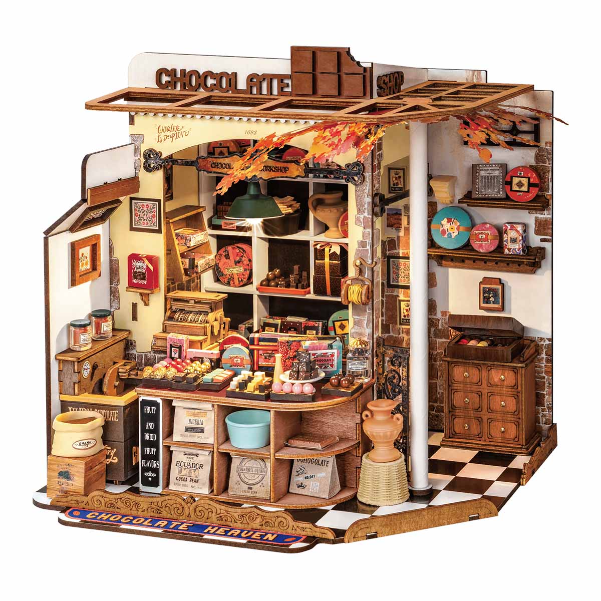 Robotime DG174 1:18 Rolife Henry's Chocolate DIY Miniature House