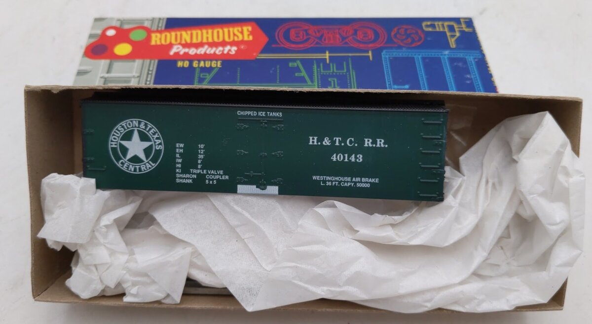 Roundhouse 3168 HO Scale 36' Old Time Reefer Car Houston & Texas Central Kit