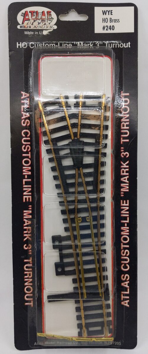 Atlas 240 WYE HO Mark 3" Turnout Brass