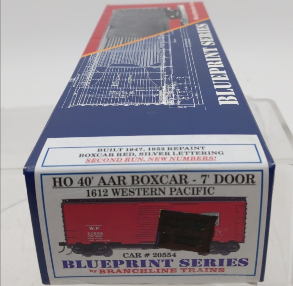 Branchline Trains 1612 HO Scale Western Pacific 40' AAR Boxcar 7 Door #20554 Kit