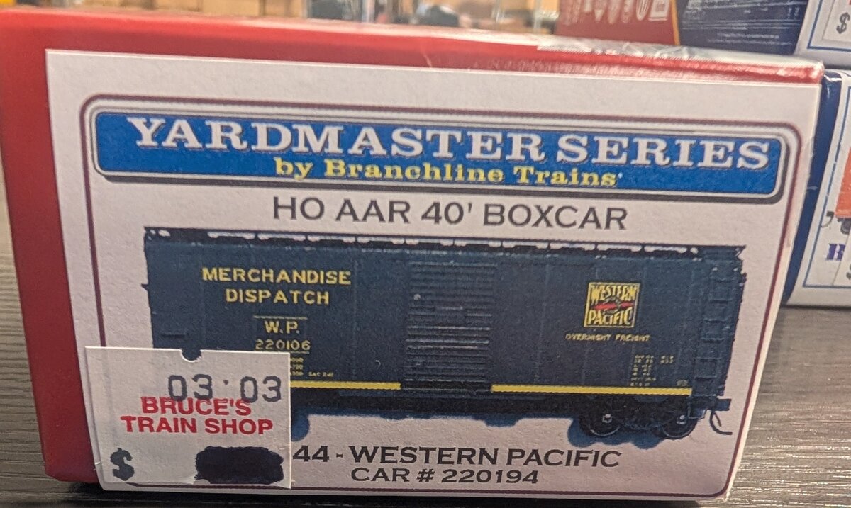 Branchline Trains 8044 HO Western Pacific 40' AAR 40' Boxcar #220194 Kit