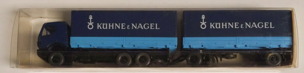 Wiking 57130 HO Scale "Kuhne & Nagel" Double Load Tractor Trailer Plastic Model