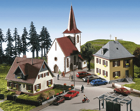 Kibri 9761 HO Scale Station Street Village Set #2 Plastic Building Kit