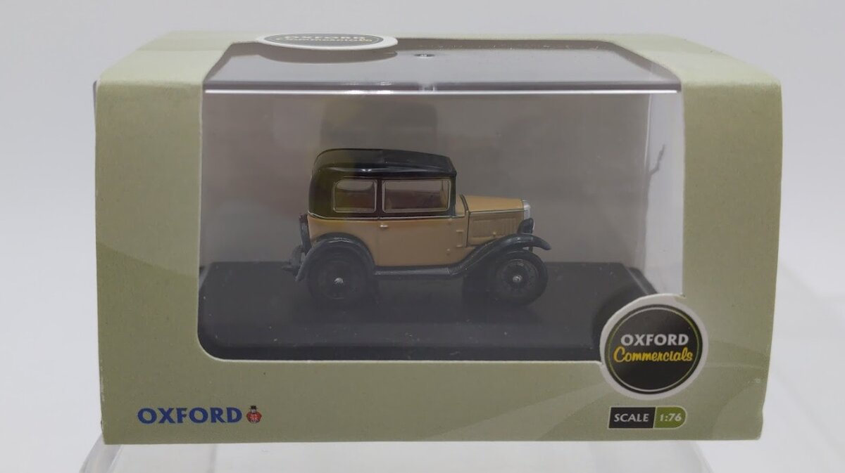 Oxford Diecast 76ASS001 1:76 Scale Austin Seven RN Saloon Fawn Diecast Model