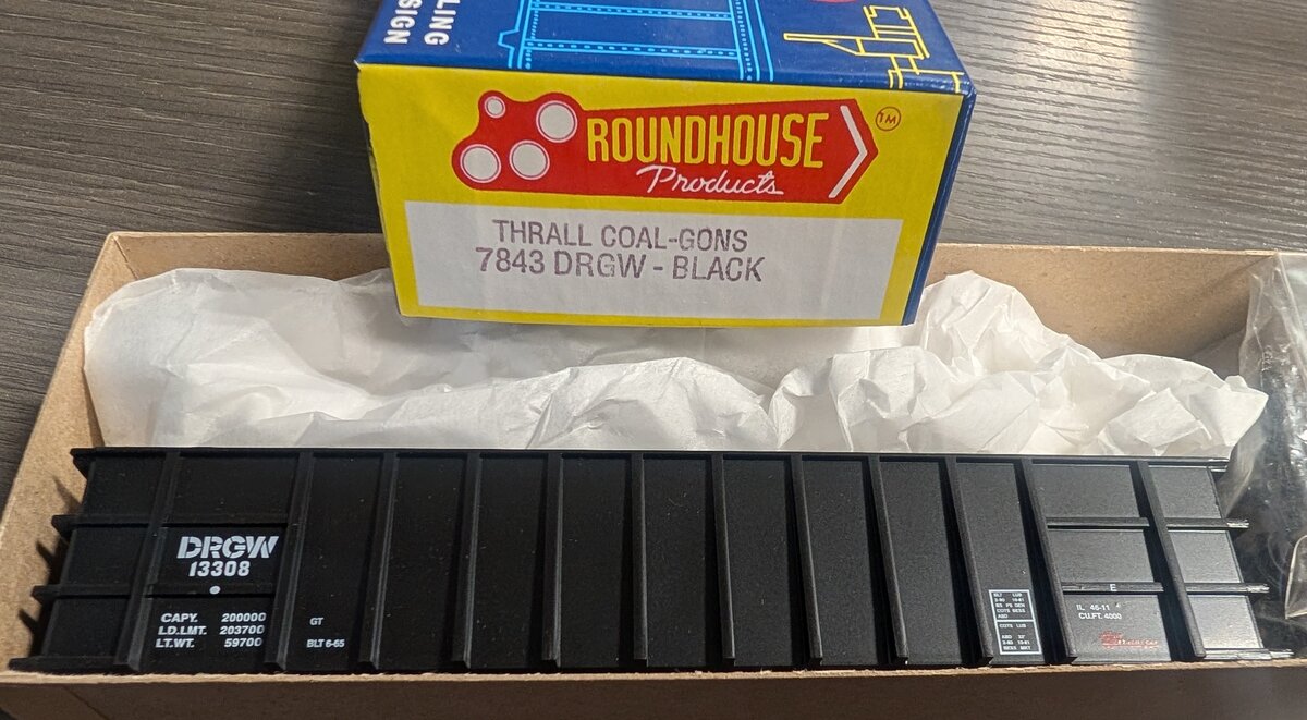 Roundhouse 7843 HO Scale Black Thrall Coal-Gons D&RGW #13308 Kit