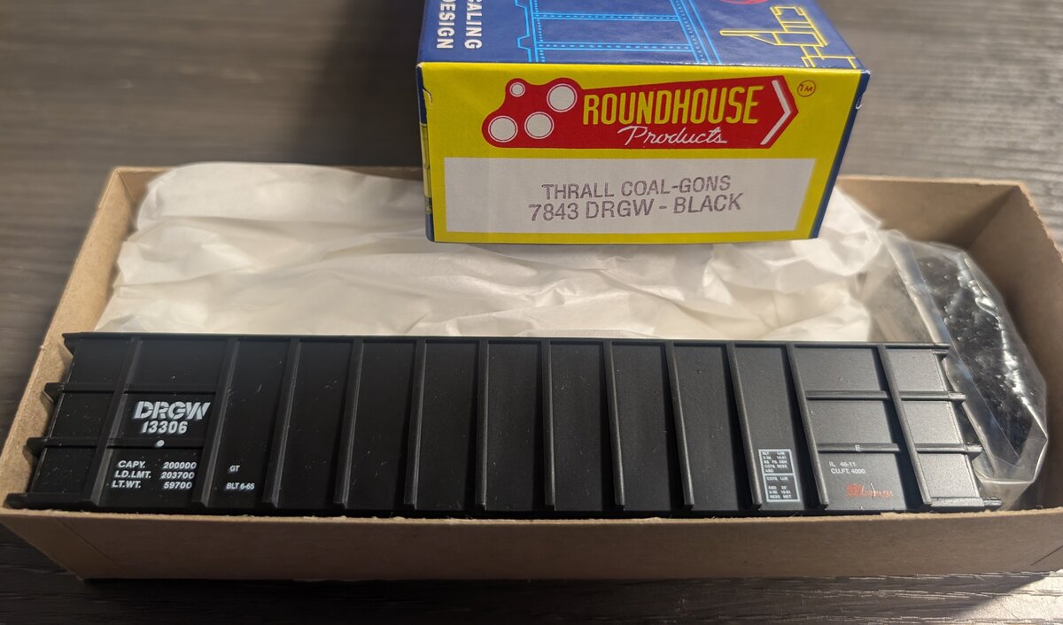 Roundhouse 7843 HO D&RGW Black Thrall Coal-Gons # 13306 Kit
