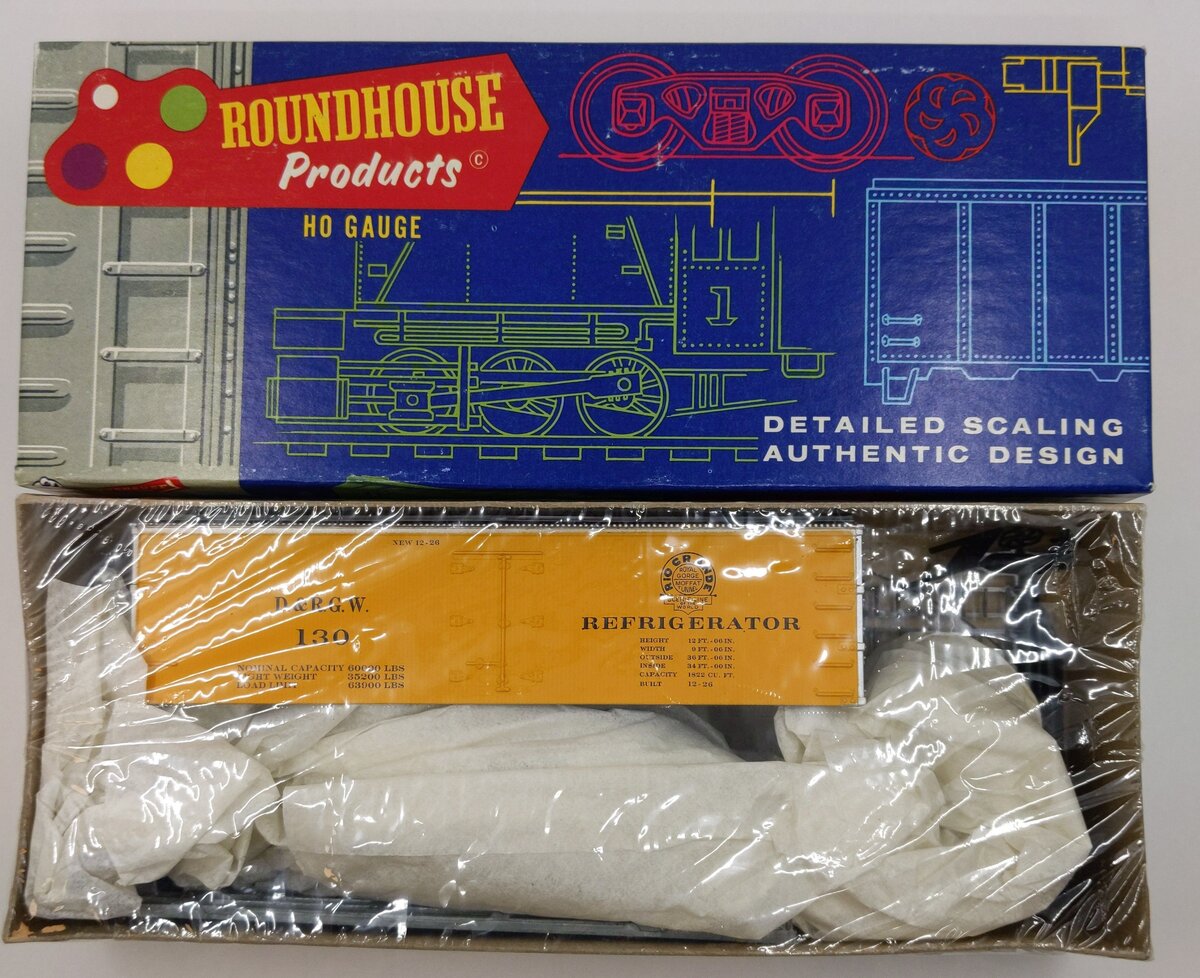 Roundhouse 3007 VIRGINA & TRUCKEE YELLOW 36' WOOD BOX CAR KIT