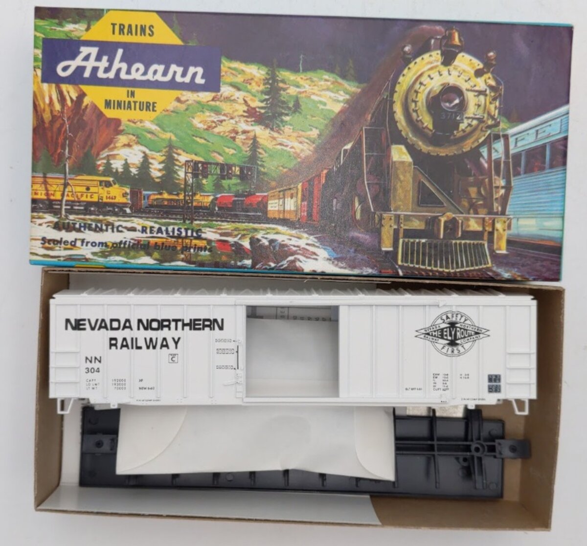 Athearn 819-2 HO Bev-Bel Nevada Northern Railway 50' ACF Railbox Box Car #304Kit