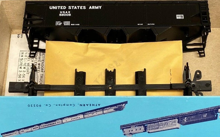 Athearn 2312-2 HO Bev-Bel US Army 40' Open Top Quad Hopper # 58008 Kit