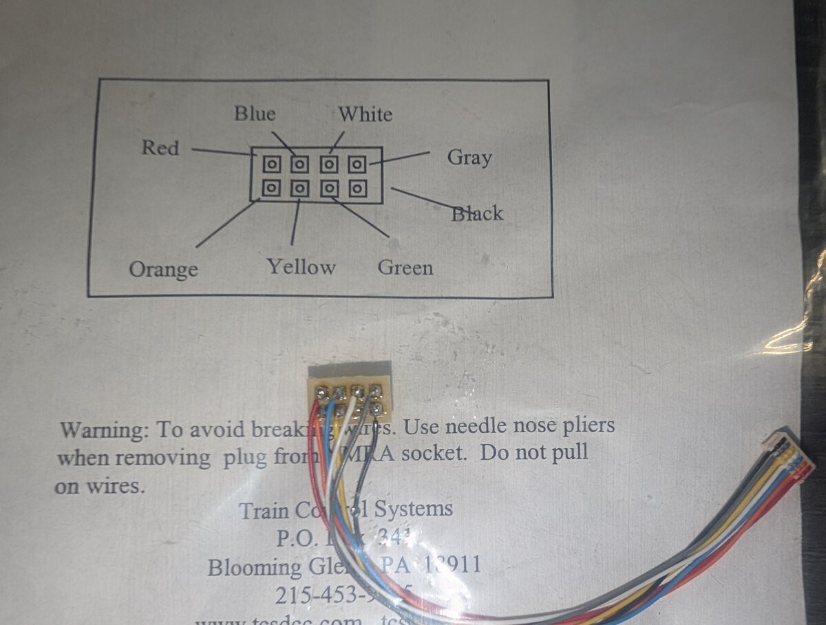 Train Control Systems MC-MH 7-Wire Mini Medium Harness w/9 Pin Plug