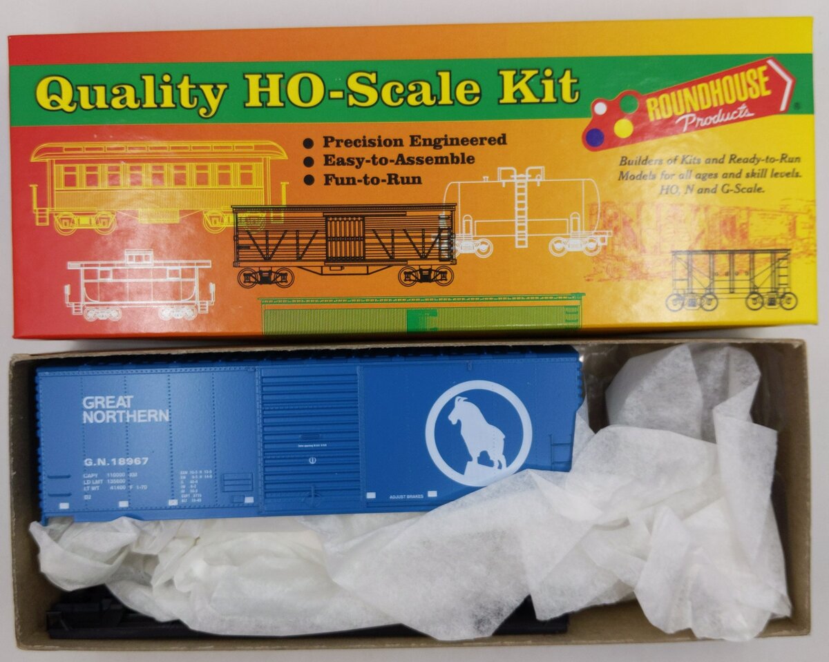 Roundhouse 07993 HO Great Northern 40' Boxcar Kit #18967