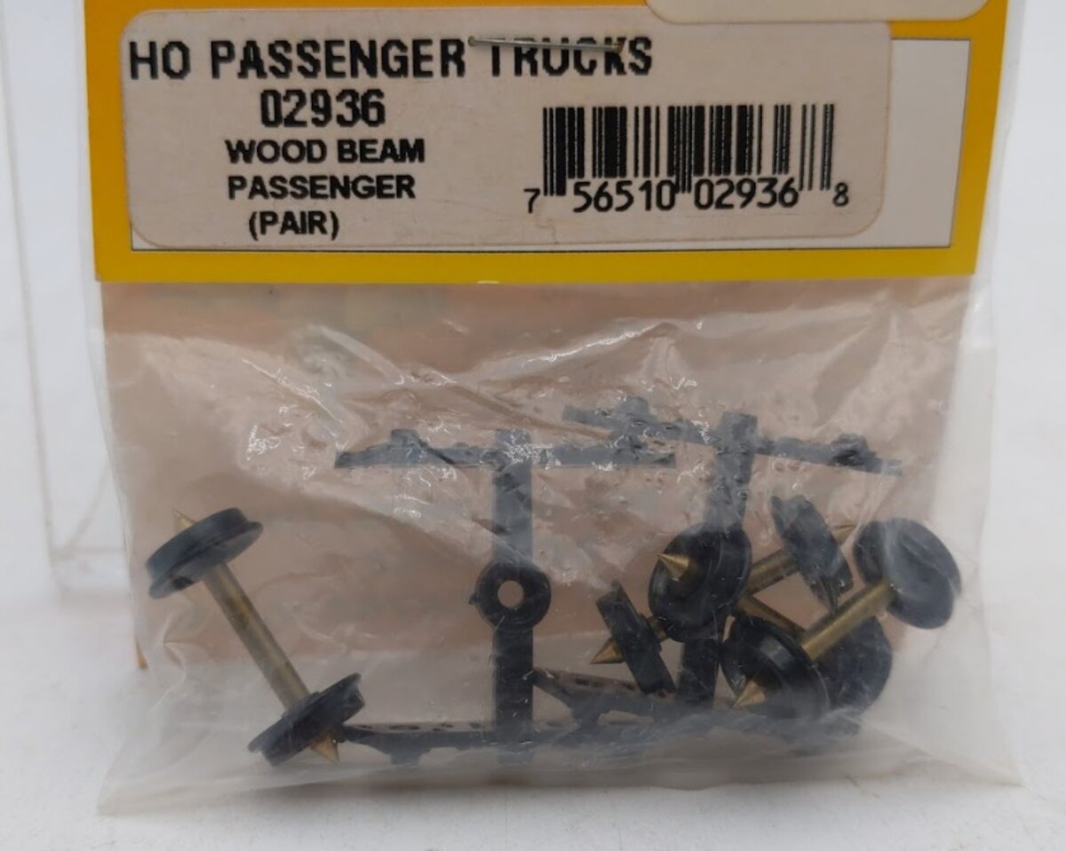 Roundhouse 02936 HO Scale Passenger Trucks Wood Beam Passenger (Pack of 2)