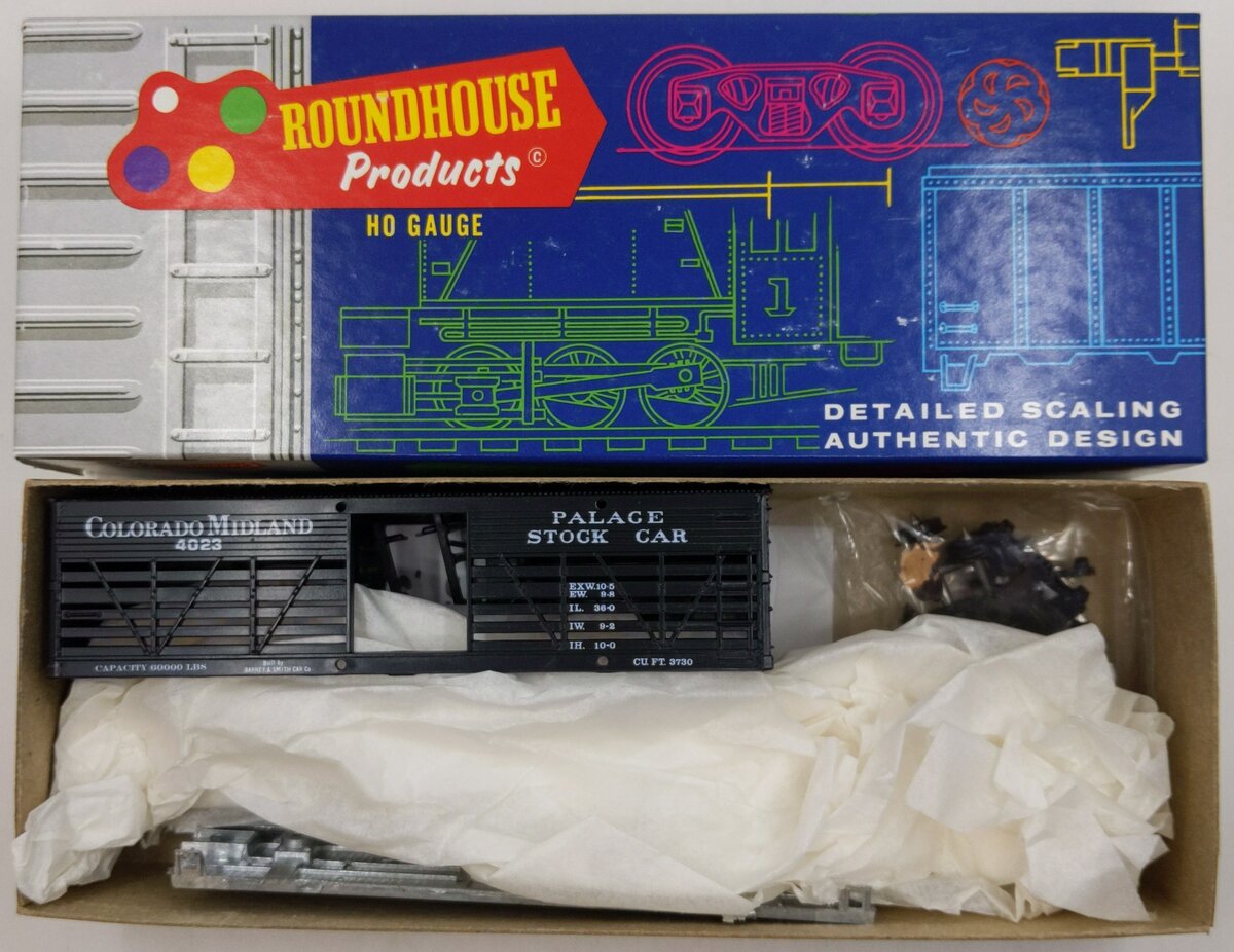 Roundhouse 3268 HO Colorado Midland Palace 36' Stock Car # 4023 Kit
