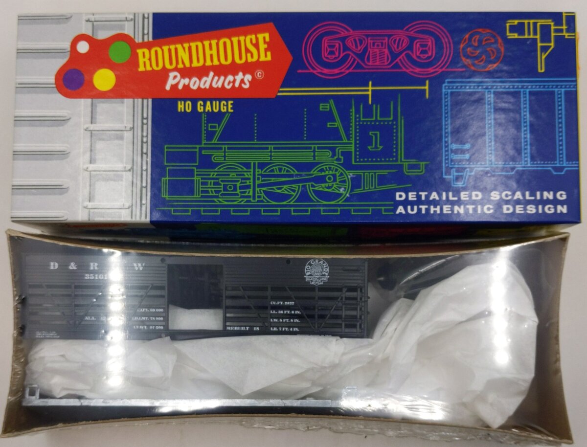 Roundhouse 3261 HO Rio Grande Western 36' Stock Car Kit #35101