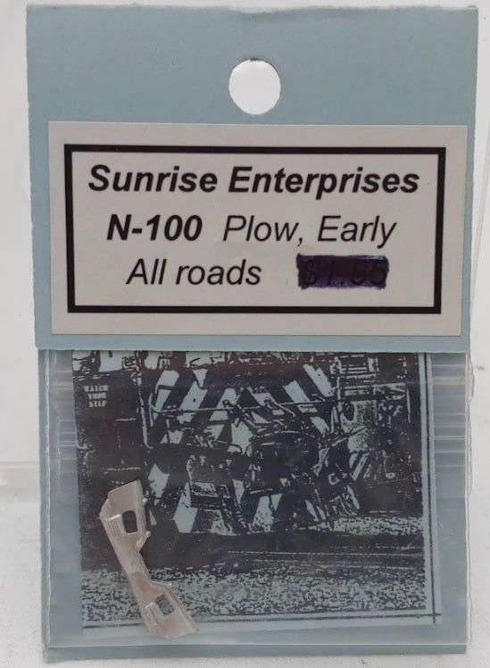 Sunrise N-100 N Scale Plow Early All Roads White Metal Part