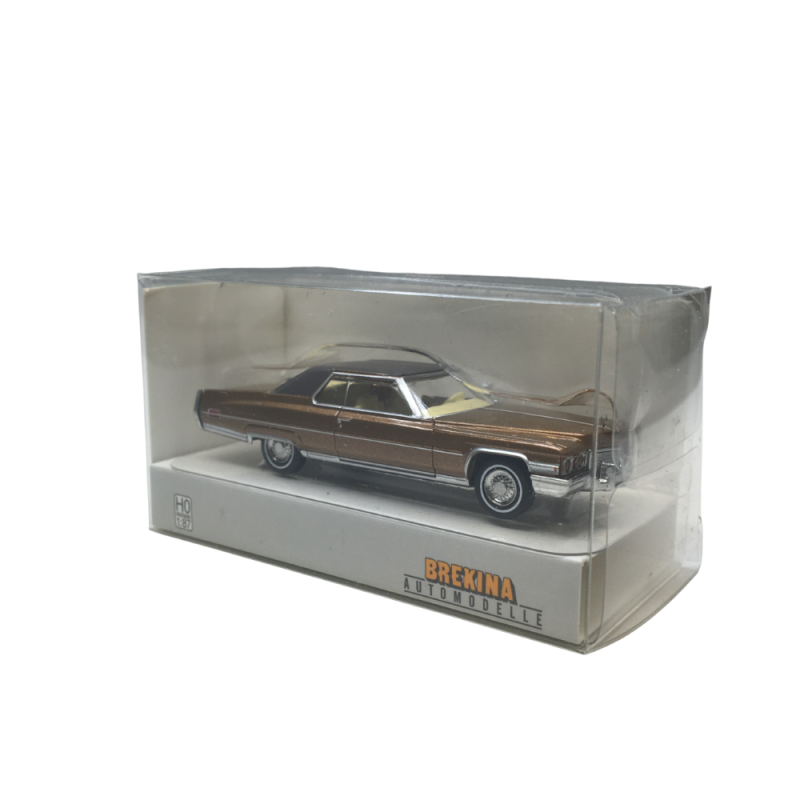 Brekina Automodelle 18130 HO Metallic Brown, Black 1972 Cadillac Coupe de Ville