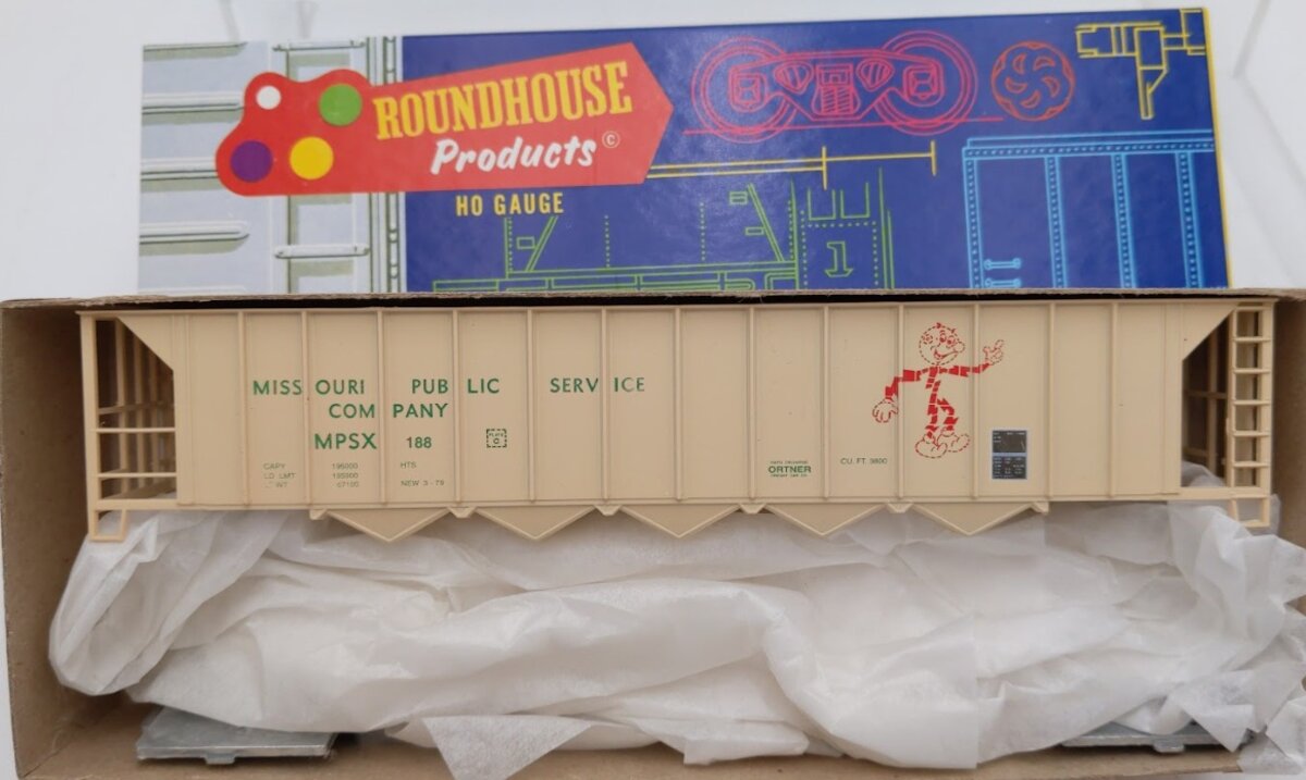 Roundhouse 1729 HO Missouri Public Service Company 50' 5-Bay Hopper # 188 Kit