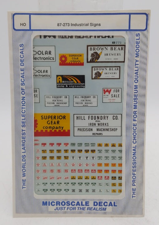 Microscale 87-273 HO Industrial Color Signs Waterslide Decal Sheet