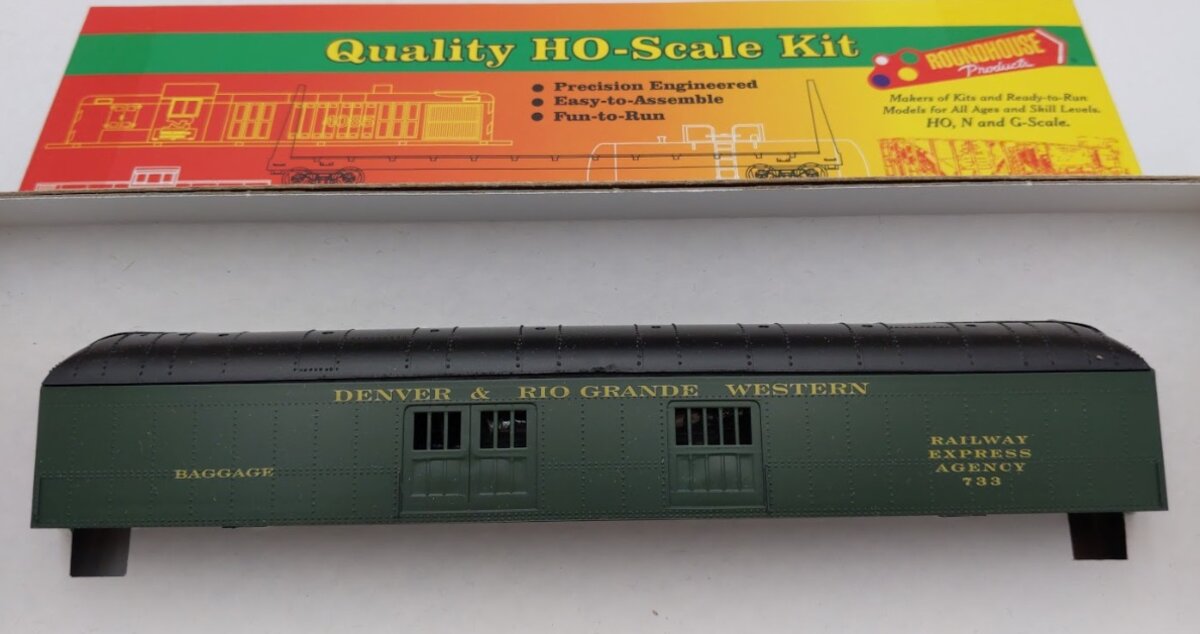 Roundhouse 06230 HO 60' Harriman Baggage Denver&Rio Grande Western/REA #733 Kit