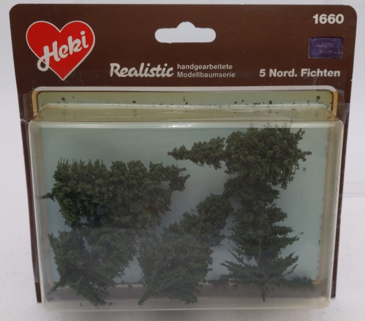 Heki 1660 HO Scale Green Northern Fir Trees Tall 8-12 cm (Box of 5)