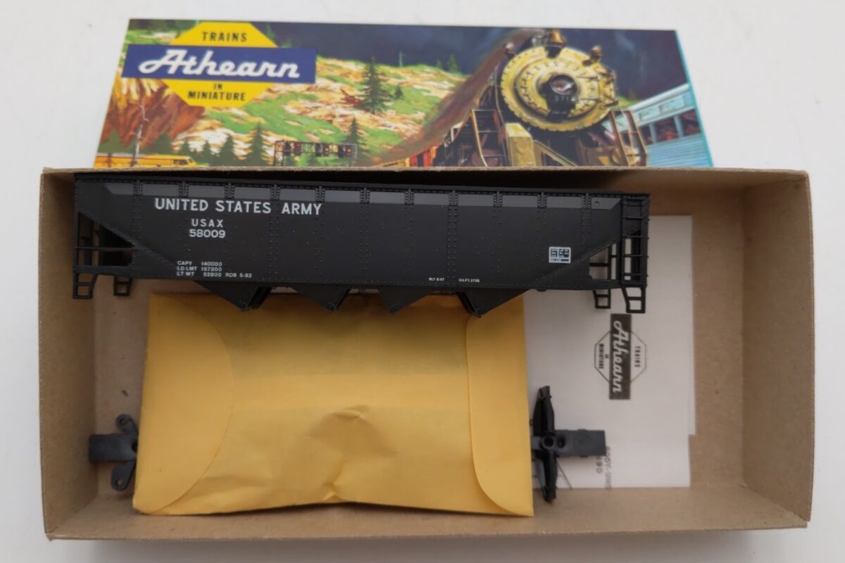 Athearn 2312 HO Bev-Bel Corp United States Army 40' Open Top Hopper # 58009 Kit