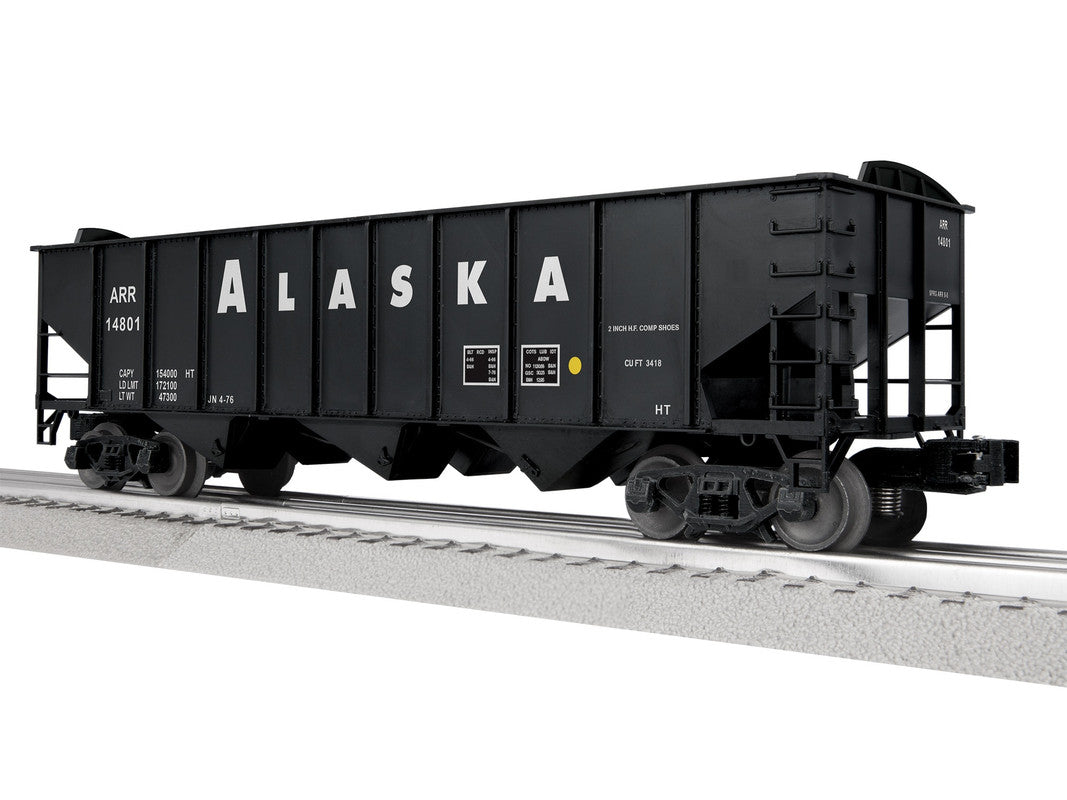 Lionel 2542199 O Alaska 3-Bay Hopper with Peaked Ends #14801