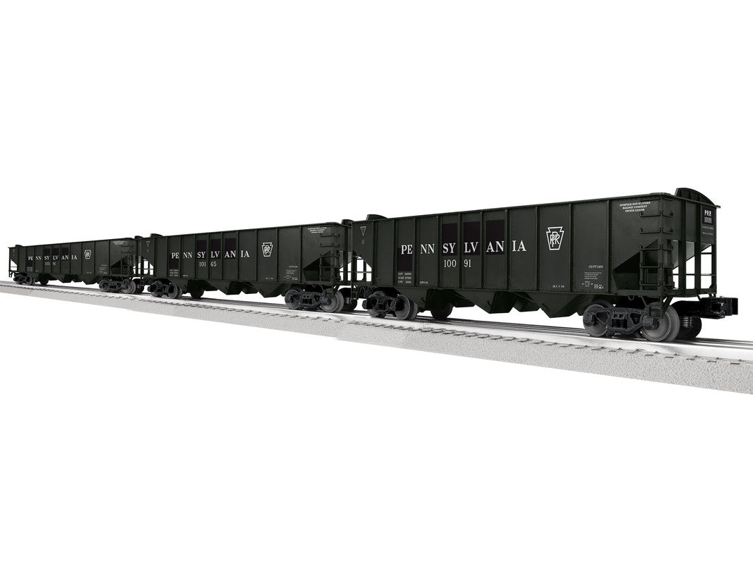 Lionel 2542240 O Pennsylvania 3-Bay Hopper with Peaked Ends A (Set of 3)