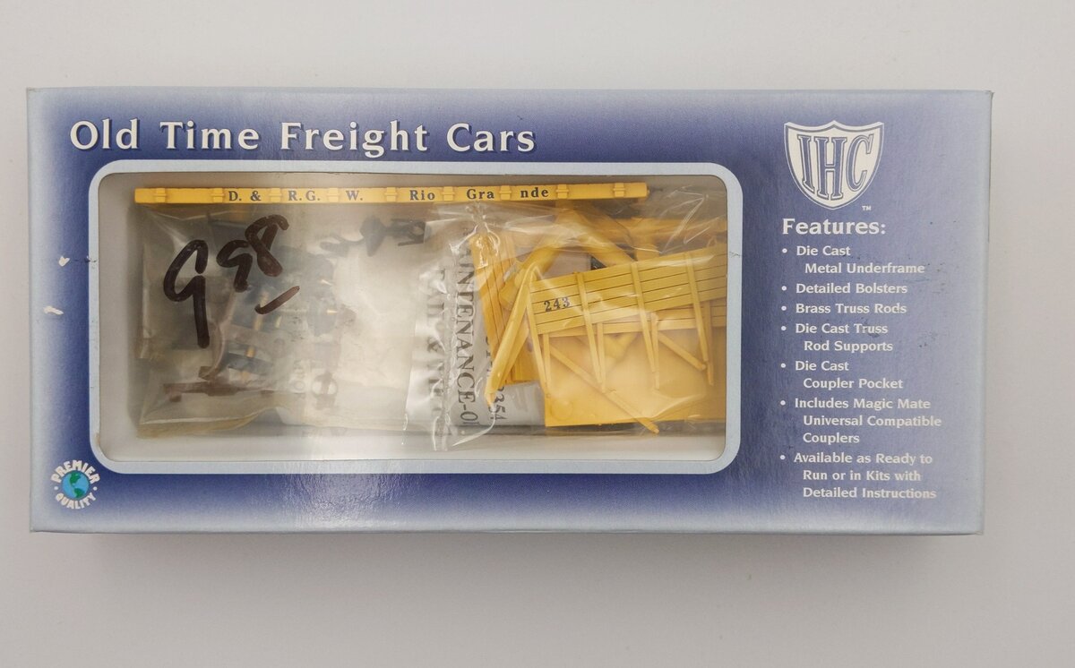 IHC 8337 HO Scale Denver & Rio Grande Western Old Time Rail & Tie Car Kit