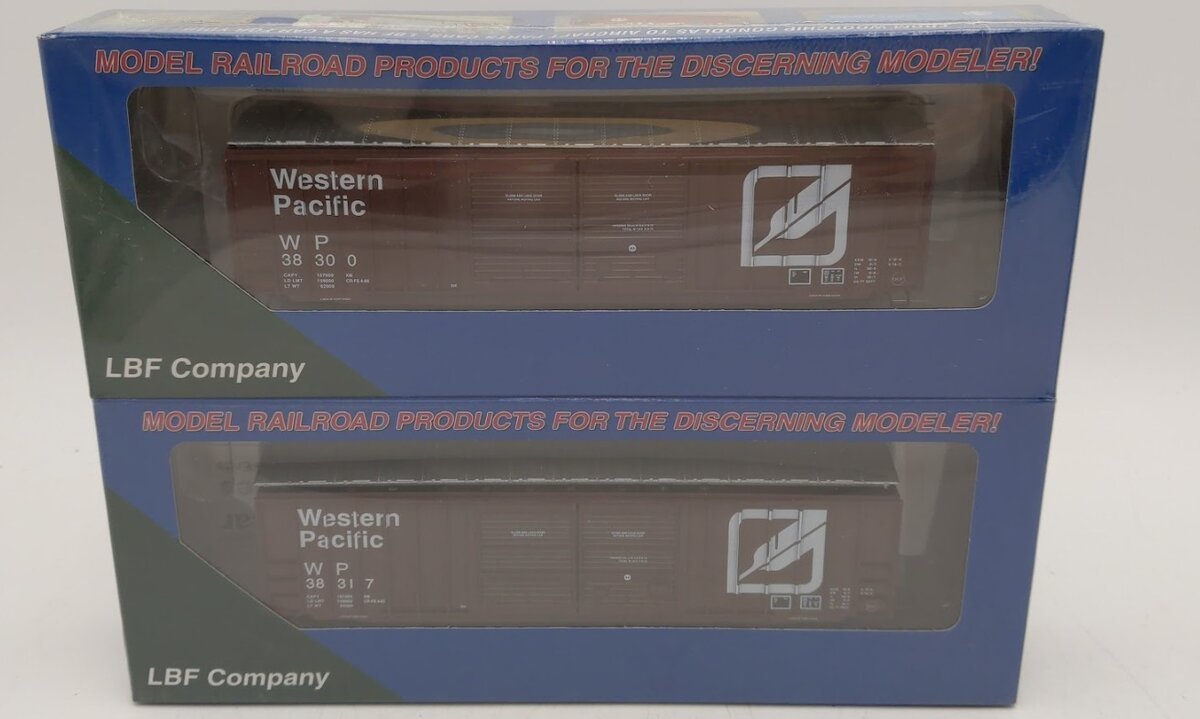 LBF 122301 HO Scale Western Pacific 52' ACF Boxcar Kit (Set of 2)