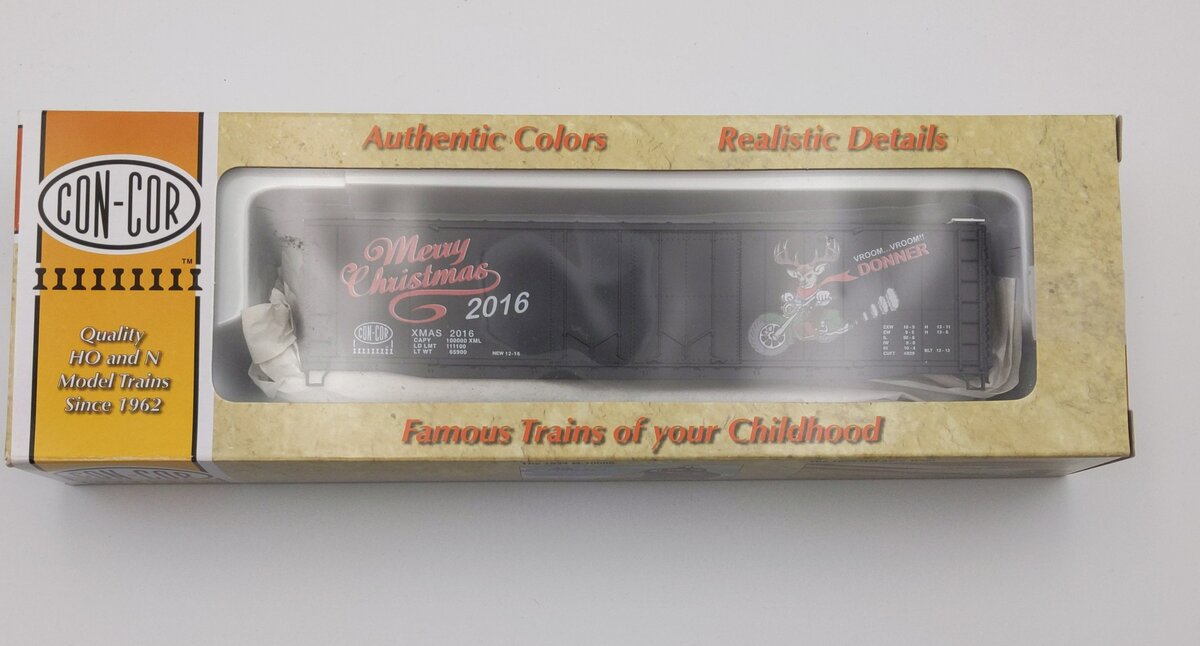 Con-Cor 0001-02016H HO Merry Christmas Donner Reindeer Boxcar
