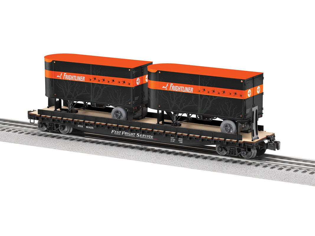 Lionel 2526400 O Frightliner TOFC Flatcar with 2 Trailers #103125