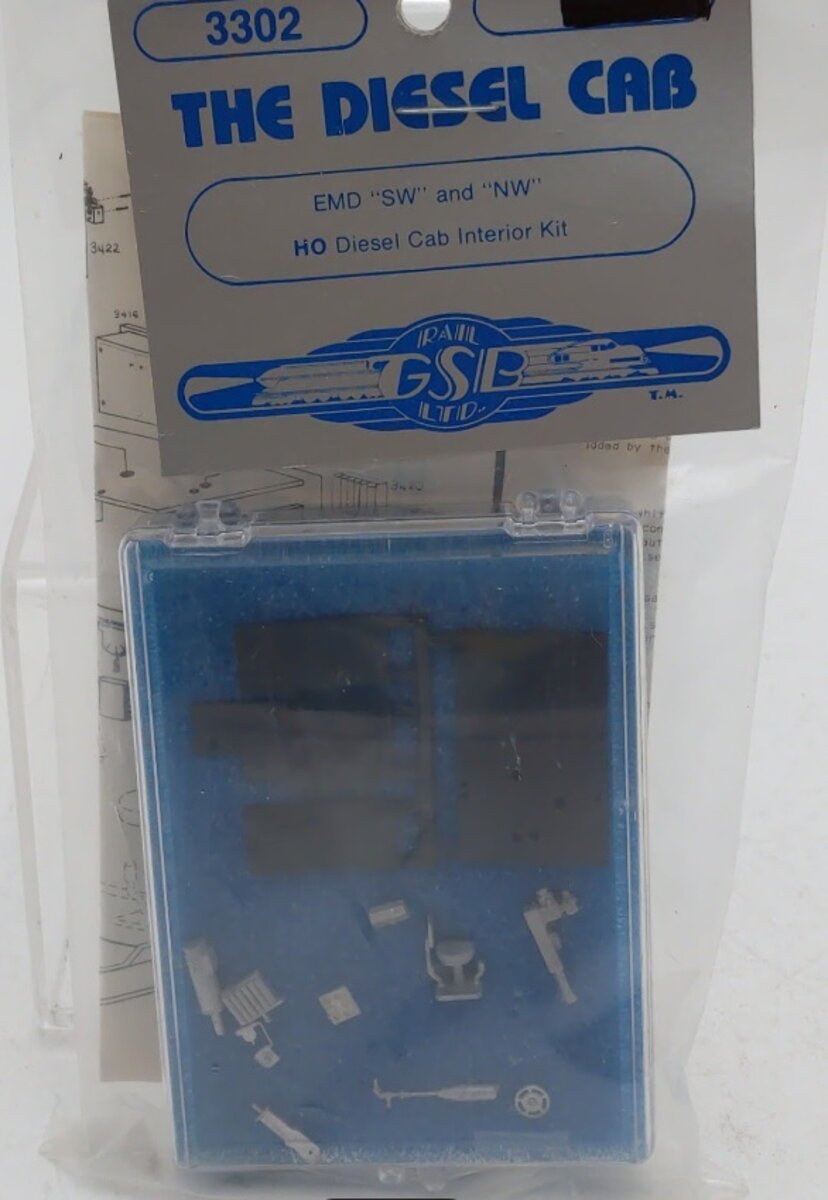 GSB Rail Associates 3302 HO Scale Diesel Cab Interior EMD SW & NW Interior Kit