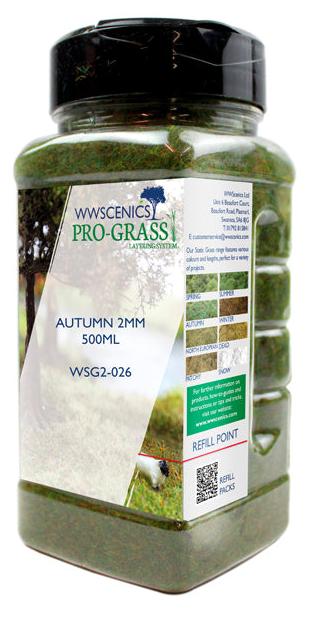 WWScenics WSG2-026 2mm Autumn Static Grass - 500 ml. Canister