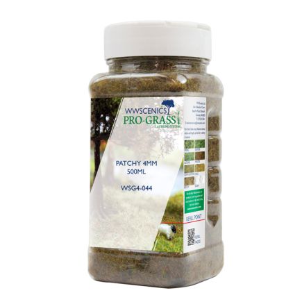 WWScenics WSG4-044 4mm Patchy Static Grass - 500 ml. Canister