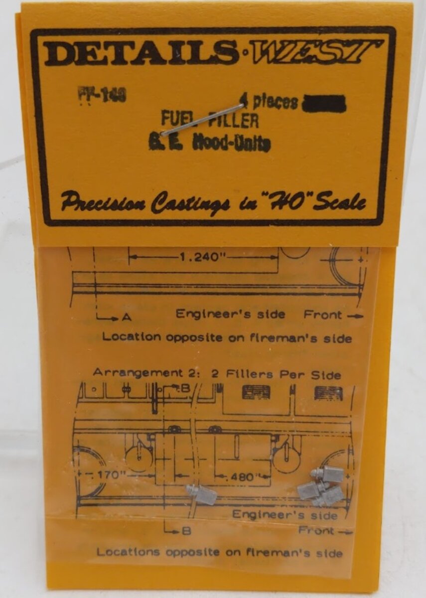 Details West FF-146 HO Scale Fuell Filler G. E. Hood-Units (Pack of 4)