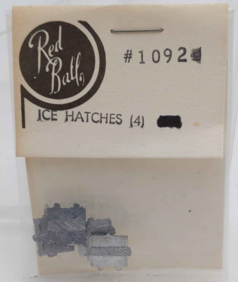 Red Ball 1092 HO Scale Ice Hatches White Metal Part (Pack of 4)